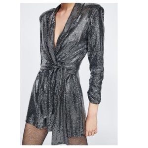 Zara Silver Sparkly Romper/Jumpsuit